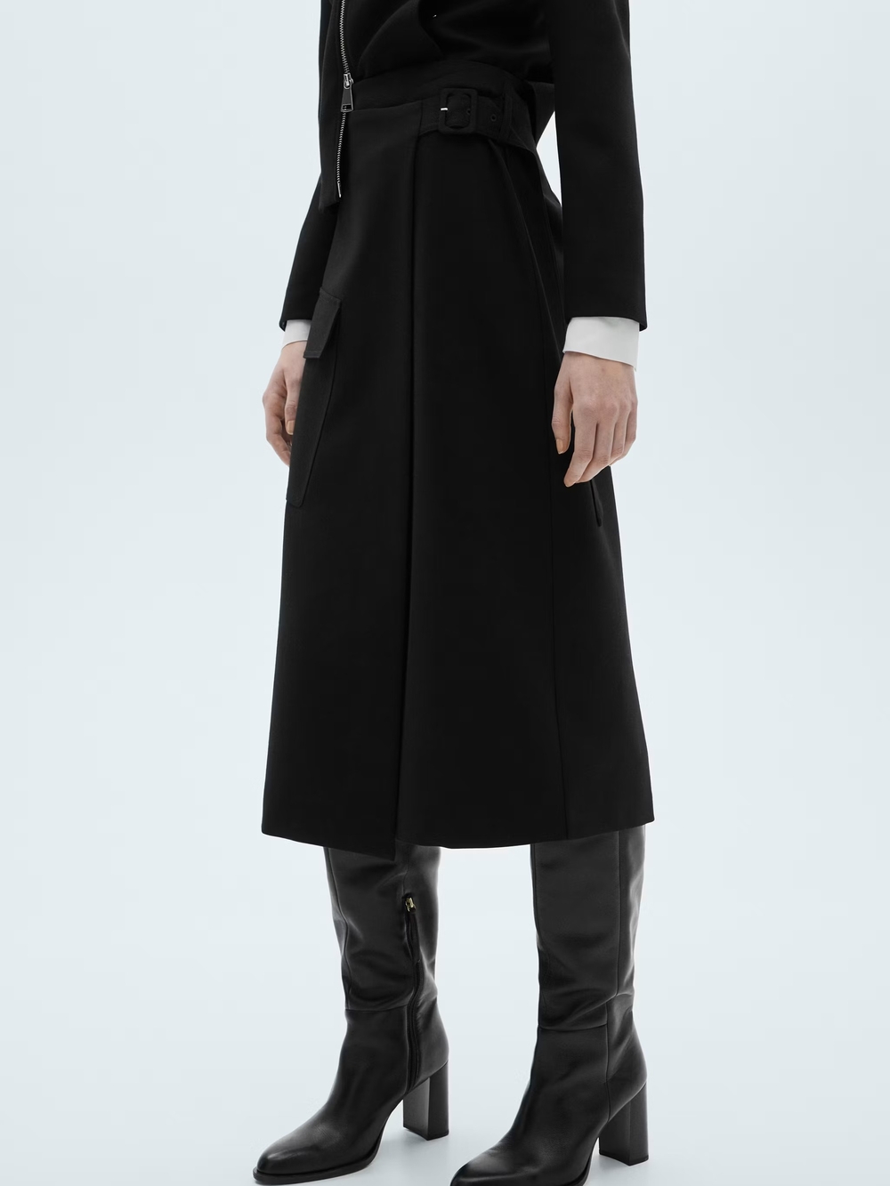 Mango Black Midi Wrap Skirt - Women - Picture 2 of 5